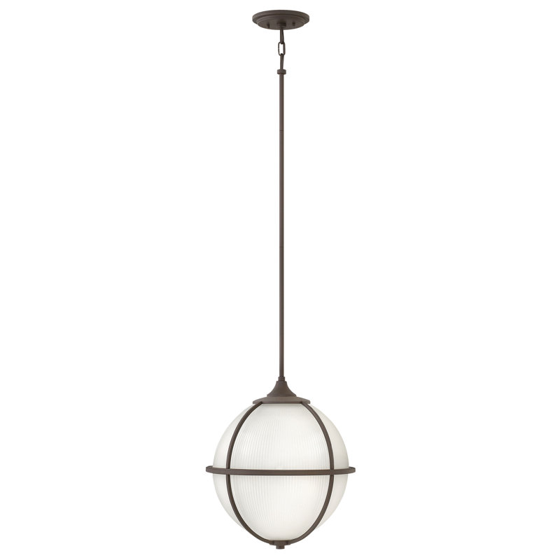 Luminaire suspendu sphère en verre 3 lumières, Bronze huilé