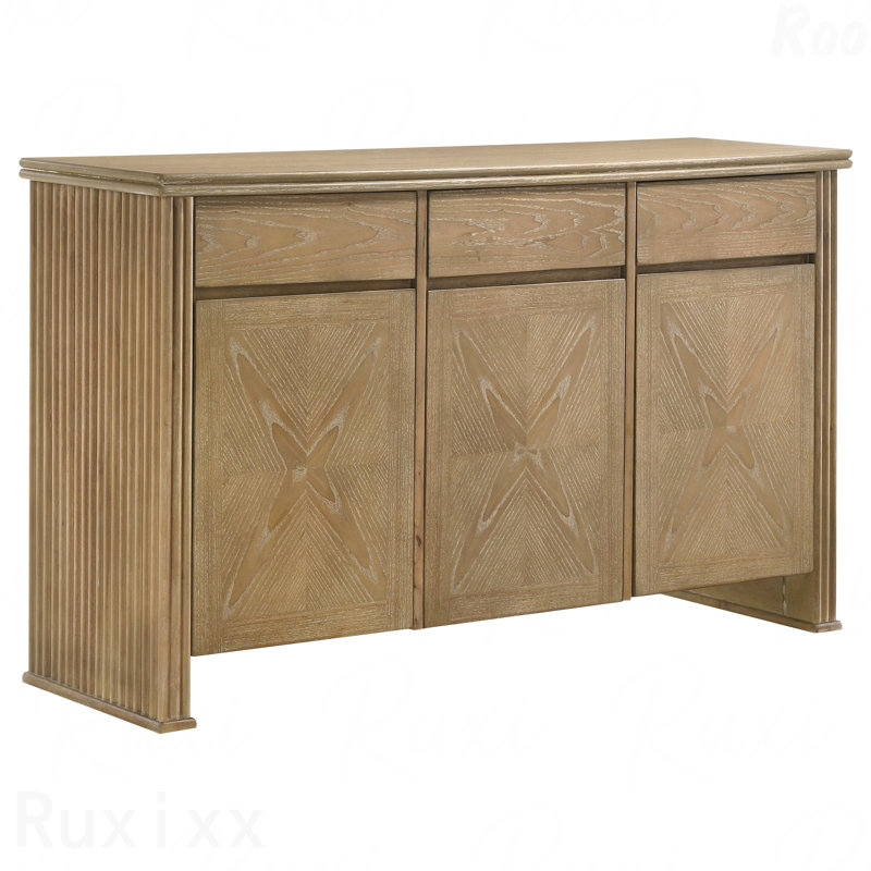 Light Brown 3-Door Sideboard Server
