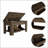Austin Storage Table, One Extendable Table Shelf, Four Legs, Lower Shelf