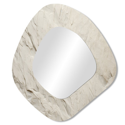 Oconee Minimalisme Geige Glacier Harmony - miroir décoratif asymétrique de formes abstraites, grand miroir mural de forme unique moderne, impression d'art en métal