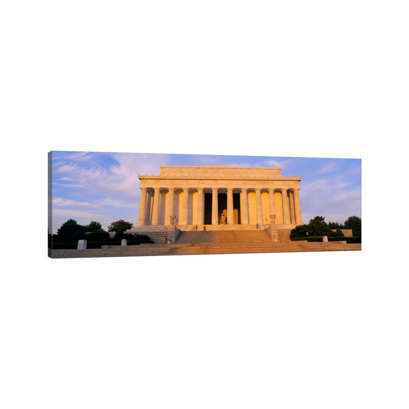 Facade Of A Memorial Building, Lincoln Memorial, Washington DC, USA - Wrapped Canvas Panoramic Print