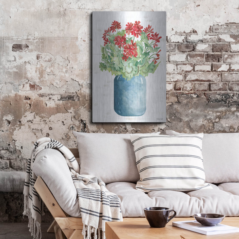 «Patriotic Blue Jar» par Cindy Jacob, «Patriotic Blue Jar» par Cindy Jacobs, H 24 po x l 16 po