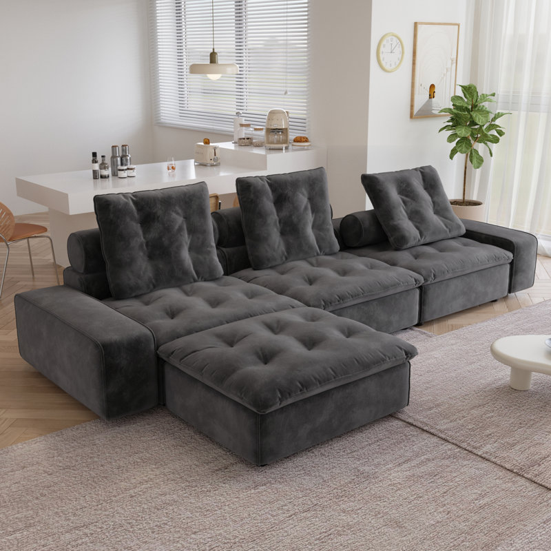 Canapé modulaire Sky Cloud , Tissu gris