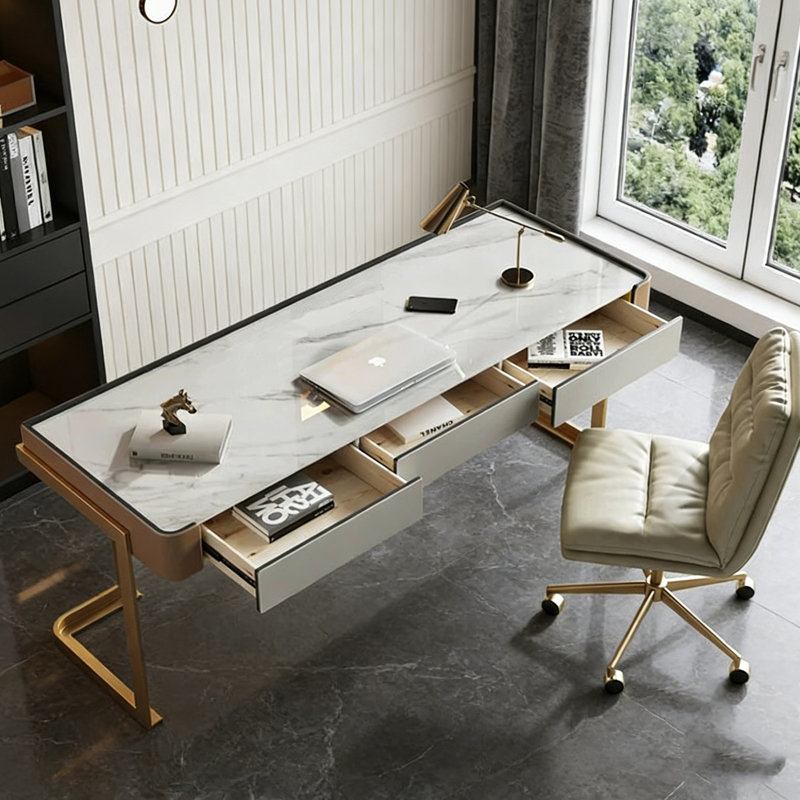 Bureau de luxe moderne et lumineux, H 29,53 po x l 62,99 po x P 23,62 po