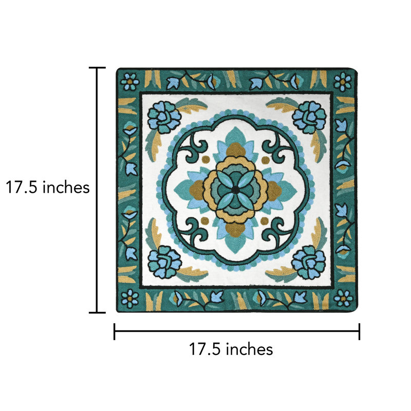 Embroidered Cotton Outdoor Throw Pillow