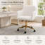 Chaise de bureau moderne pivotante à 360 ° en tissu moderne avec pieds en métal doré et roulettes universelles pour l'intérieur