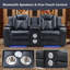 Causeuse inclinable 86,22 po Felix en cuir avec haut-parleur Bluetooth, port USB et éclairage DEL Felix-131563041