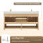 Ensemble de meuble-lavabo double 72 po en chêne blanc avec grain de bois blanc Arnoltice-74162385