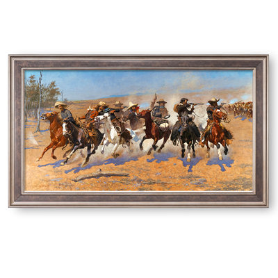 A Dash for the Timber by Frederic Remington The World Classic Art Reproductions,Framed Art for HomeDecor,Image Frame With Texture Framed
