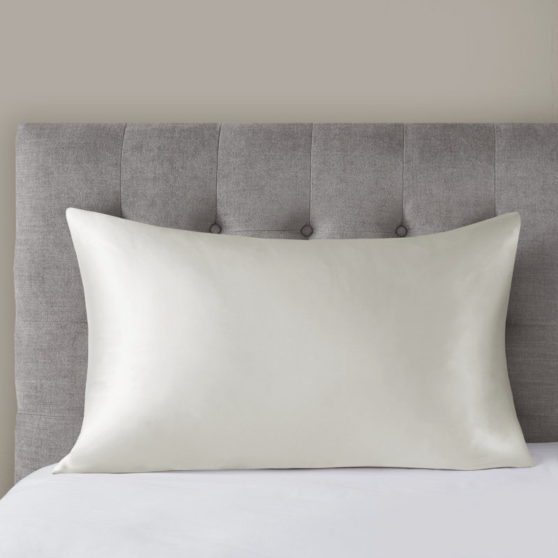 Silk 100% Mulberry Silk Pillowcase Single Piece, Ivory, Queen