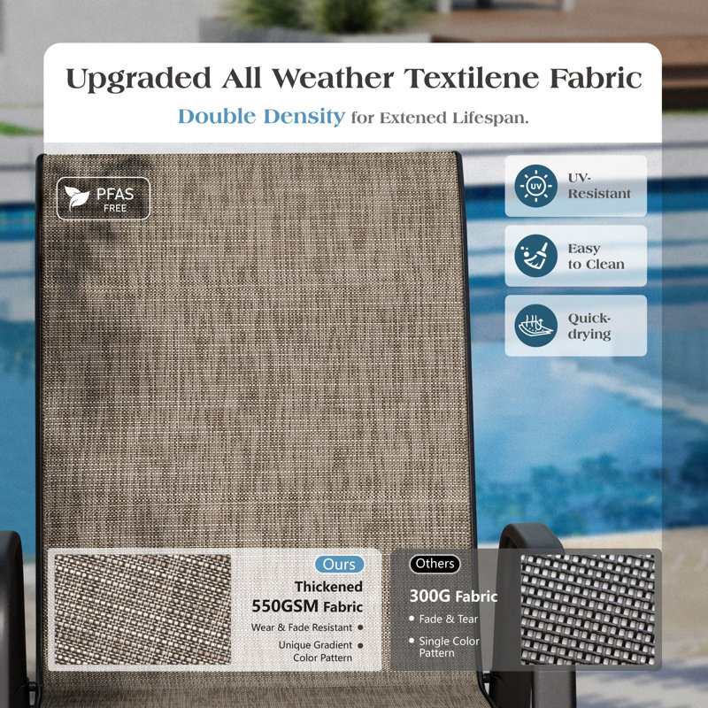 4-person Patio Dining Set With Square Carbonstone Marble-look Steel Frame Patio Dining Table And PVC-coated polyester Sling Chairs (set Of 5)