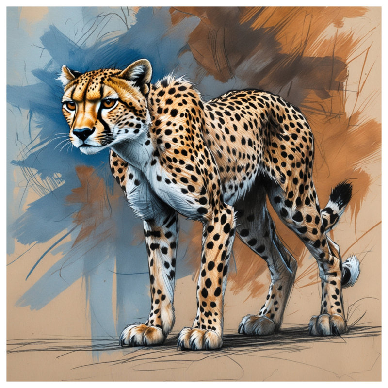 Tapis de bain Cheetah Illustration, 24 po L x 17 po L