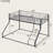 Metal Floor Bunk Bed with Inclined Ladder, Space-Saving Heavy-Duty Frame, Black-149869919