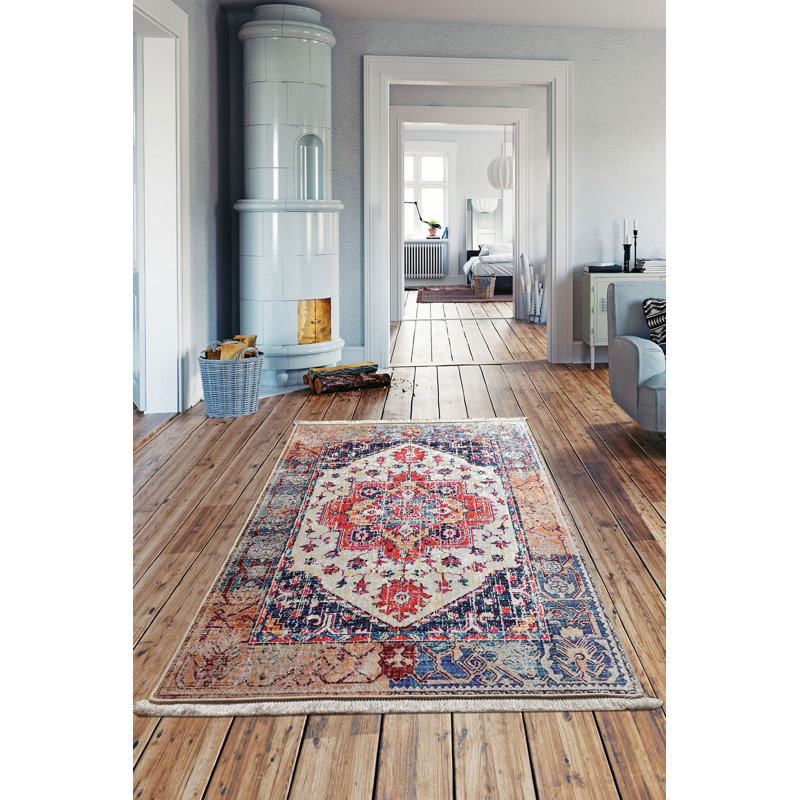 Premium Area Rug (5.2 x 7.5 ft), 100% Polyester, 0.2 in Pile Height | Antibacterial, Non-Slip Underside, Machine Washable | Elegant Design for Living Room & Bedroom Decor, Soft and Durable