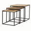 Ensemble de 3 tables gigognes noir naturel