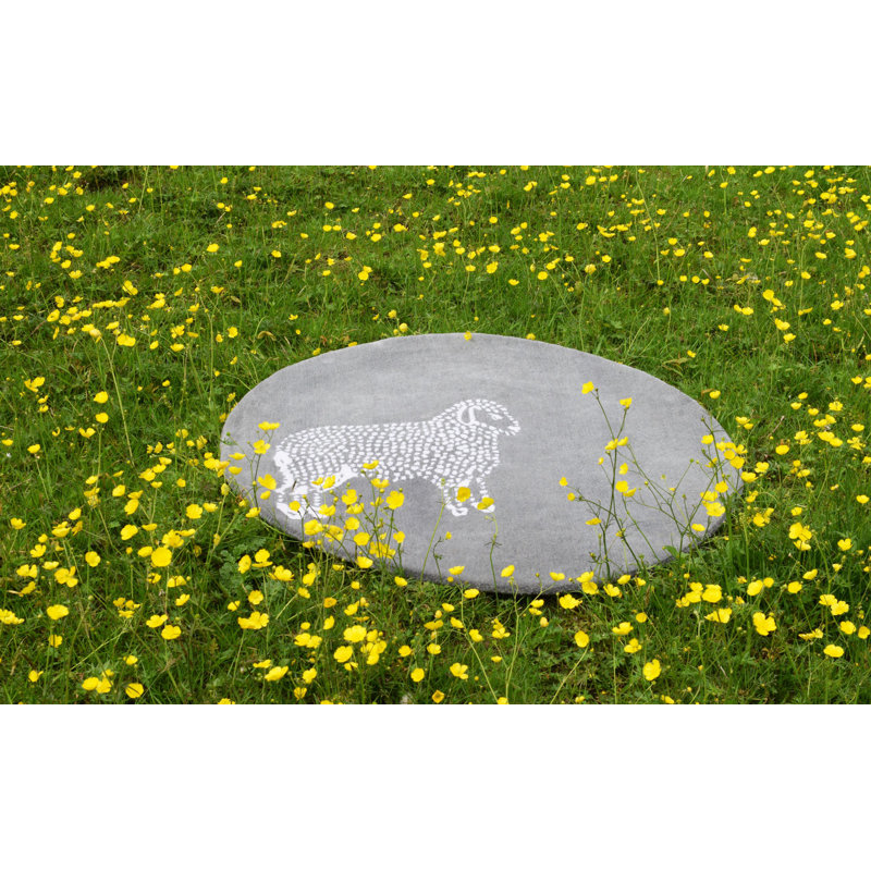 Round Hinojosa Animal Print Hand Woven 100cm X 100cm Area Rug