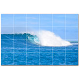 Waves Photo 12'' x 12'' Satin Ceramic Decorative Mural