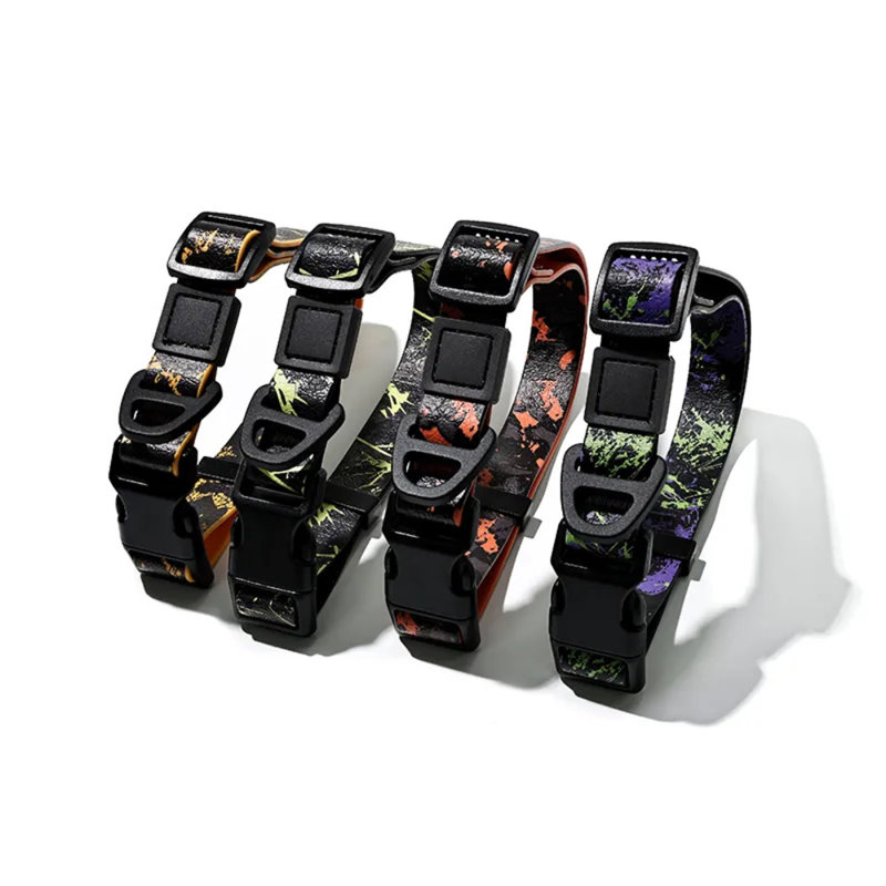Ensemble de collier et de laisse imperméable pour chien - PVC durable et design graffiti tendance - Pour les petits / moyens / grands chiens