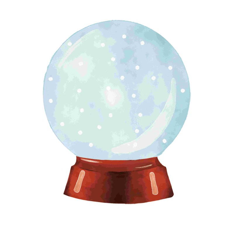 Photographie aquarelle sur toile Watglobe Snowglobe 2, H 12 po x l 12 po