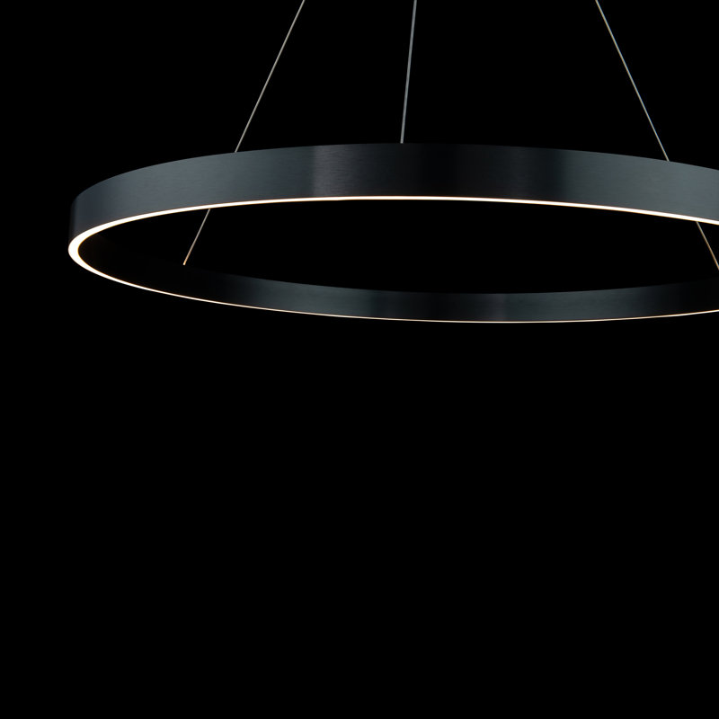 Sirius Unique Drum Dimmable LED Pendant, Satin Black, 1.625" H x 30.38" W x 30.38" D