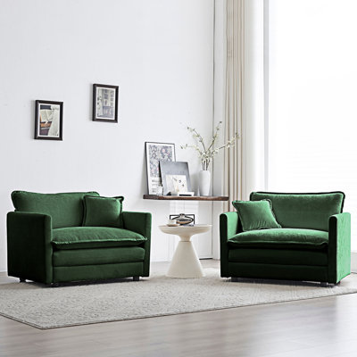 Canapé simple moderne avec accoudoirs rembourrés, ensemble de 2