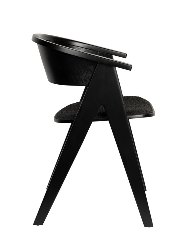 Dining Chairs Solid Wood Arm Chair, Black