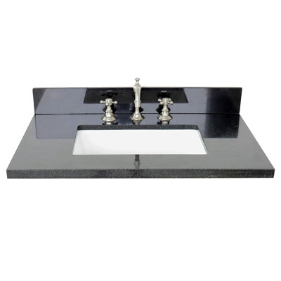 Tangular 31'' Granite Single Bathroom Vanity Top with Sink
