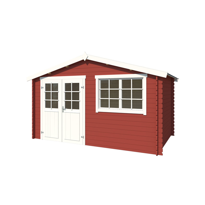 Lasita Axel 230 - 12.5 x 8 Ft. Apex Roof Summerhouse With Single Glazing (28mm), AXEL 230 SWEDISH RED