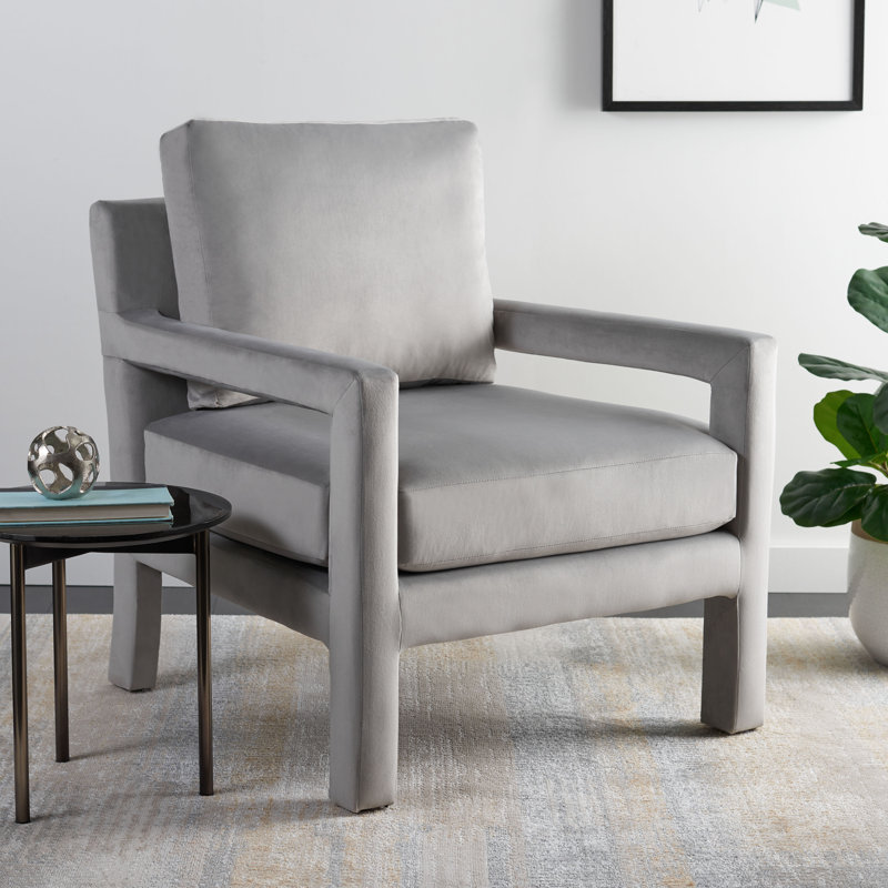 Fauteuil Kathryn, Velours gris