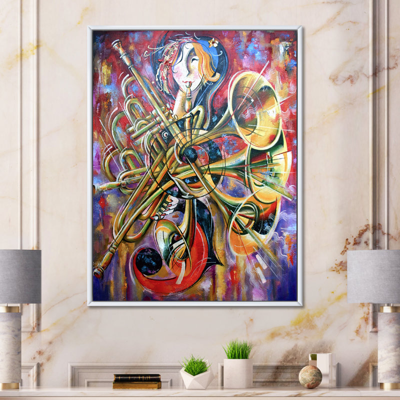 Impression abstraite multicolore sur toile - Bohème et éclectique, impression sur toile, Toile à cadre flottant blanc
