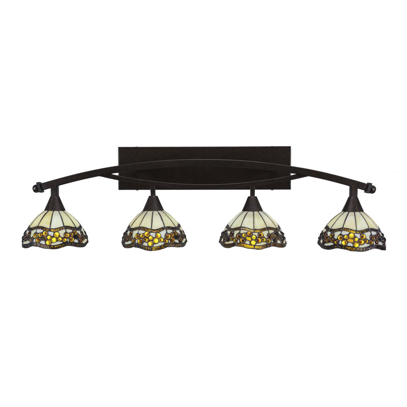 Barre d'éclairage de salle de bain à 4 lumières Eisander, Bronze