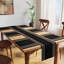 Table Runner and Placemats Set 6 Fine Ribbed Cotton Ladder Black 1 Table Runner Size 32x183 cm Each Table Mat Size 48x32 cm
