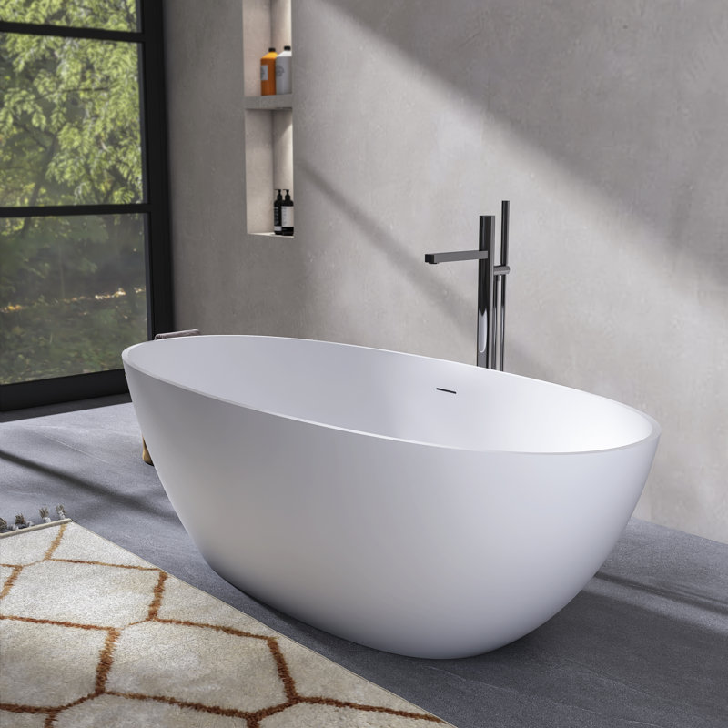 Baignoire de trempage autoportante 71 po. X 30,4 po. Blanche matte, 71 po x 30,4 po, Blanc mat