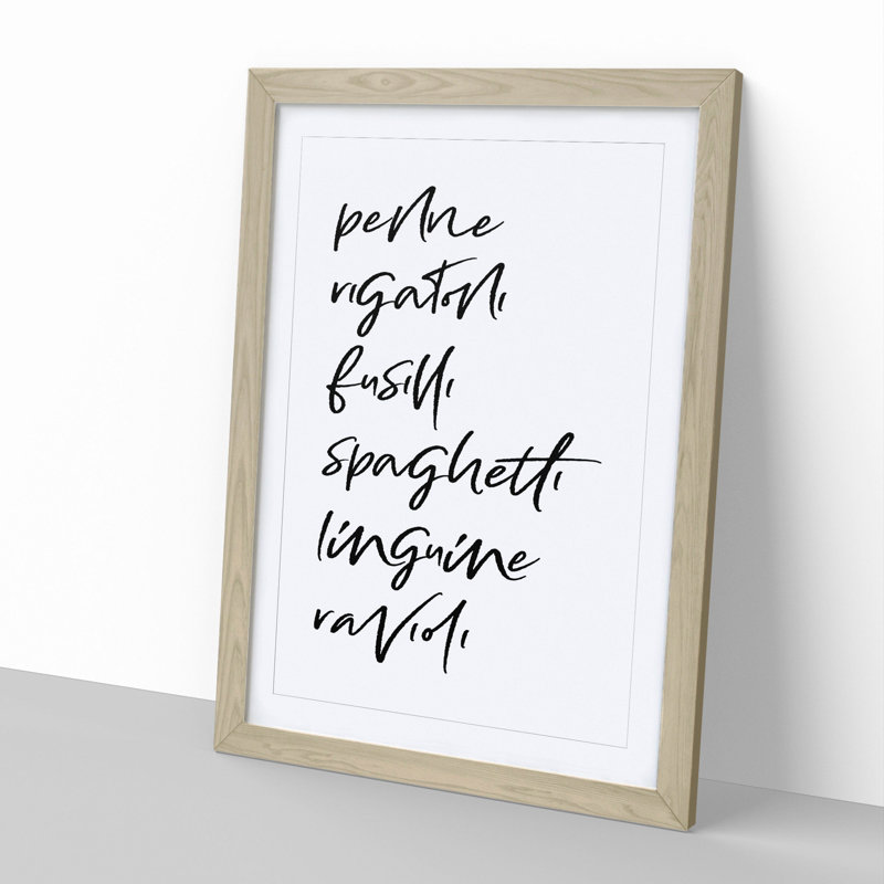 Pasta - Framed Print, 48cm H x 36cm W x 2cm D, Oak Framed