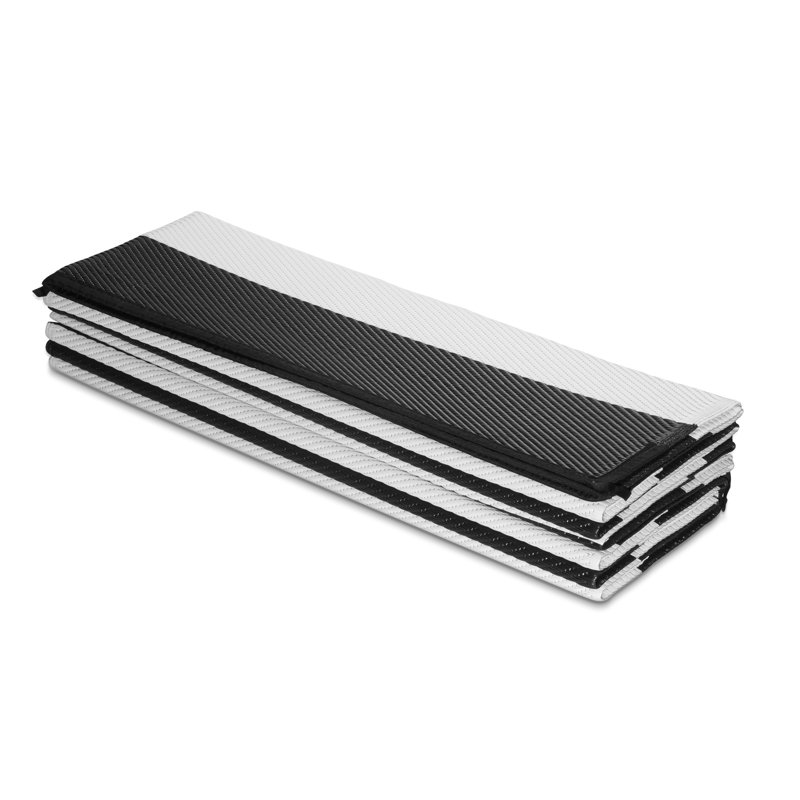 Mayur Outdoor Rug Recycled Plastic Straw Waterproof Patio, Brittany - Black/White, Rectangle 9' x 12'