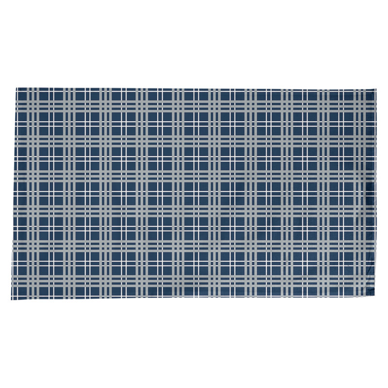 Nappe en mélange de coton à carreaux, Bleu marine collège / blanc / gris loup