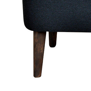 Mr. M 40cm Wide Square Standard Ottoman, Black/Cream