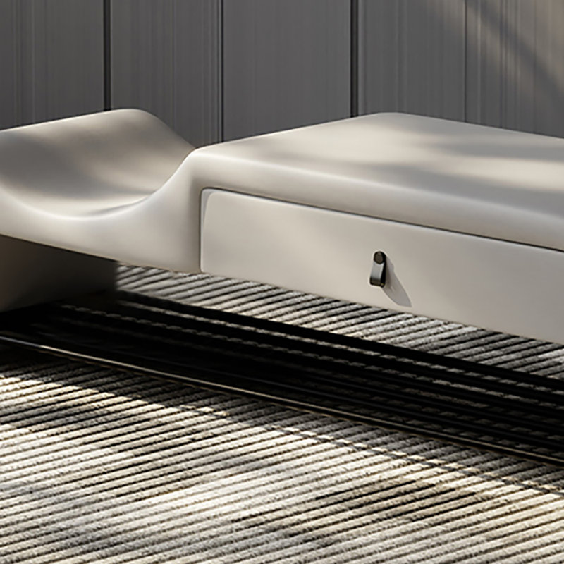 55.1in Shoe Storage Bench, Light Gray