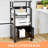 Mobile Printer Stand, 4-Tier File Rack With Lockable Casters,Wooden File Cabinet With Shelves,File Organizer Shelf Filing Cabinet W/Iron Pipe For Home, Office, Dorm, Living Room-110334758