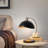 Luna Bella Mini Accent Table Lamp - Weathered Brass, Matte Black, Black Marble Base, Dimmer Switch