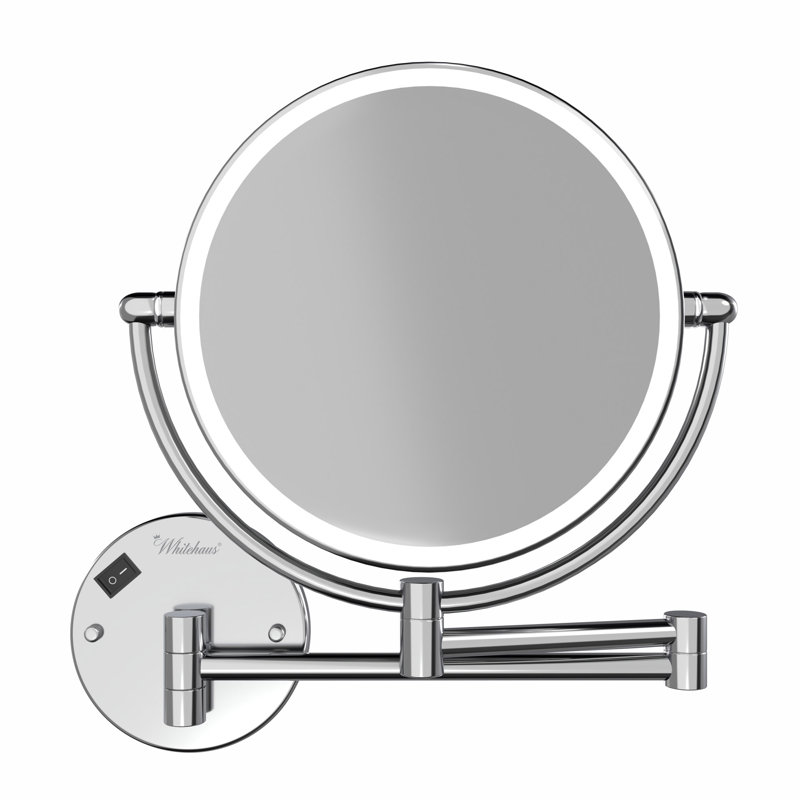 Miroir grossissant 7x à fixation murale en aluminium anodisé, Chrome poli