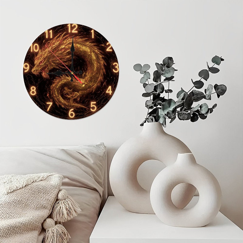 Dragon d'or sur un cadran lumineux