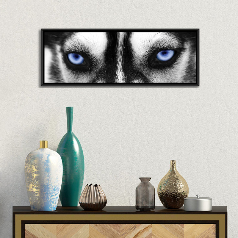 «Husky Eyes», impression sur toile, H 12 po x l 36 po x P 1,5 po, Toile avec cadre noir