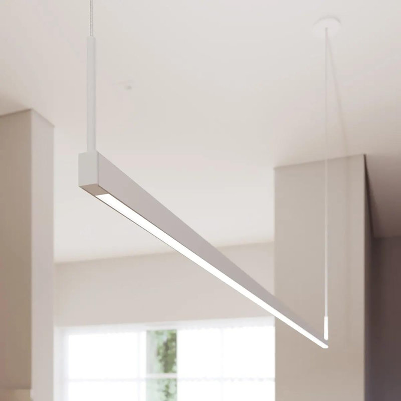 Luminaire suspendu DEL à deux côtés Thin-Line, Blanc satiné, 3500K, H 5 po x l 72 po x P 0,75 po