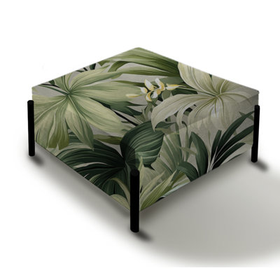 Neutral Tropics Tropical Pattern - Tropical Large Square Ottoman