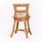 Alcott Natural Rattan Counter Stool: Handwoven Wicker Stool with Upholstered Cushion and Swivel Seat
