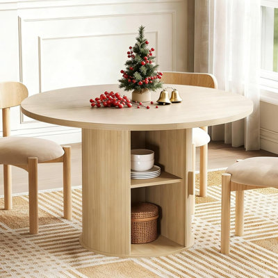 47-Inch Round Dining Table With Storage
