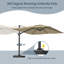 Parasol d'extérieur carré 11 pi double rouge 11 pi (sans base de parasol)-128923236