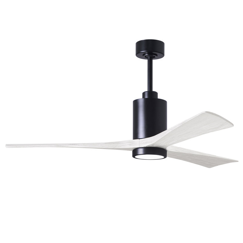 Patricia LED Downrod Ceiling Fan, Matte Black, Matte White, 42"