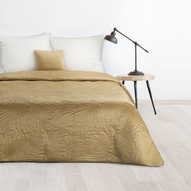 Preble Polyester No Pattern Bedspread, Beige, W200 x L220cm